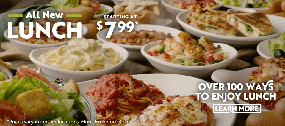 Olive Garden Specials & Weekly Deals - $12.99 Buy One and Take One To Go