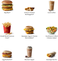 McDonalds menu