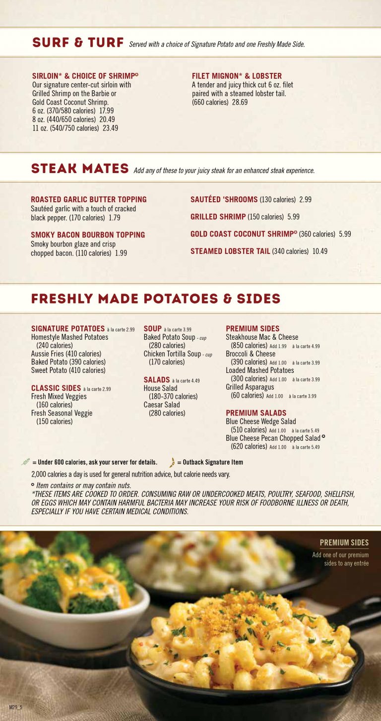 Outback Steakhouse Specials and Menu Deals