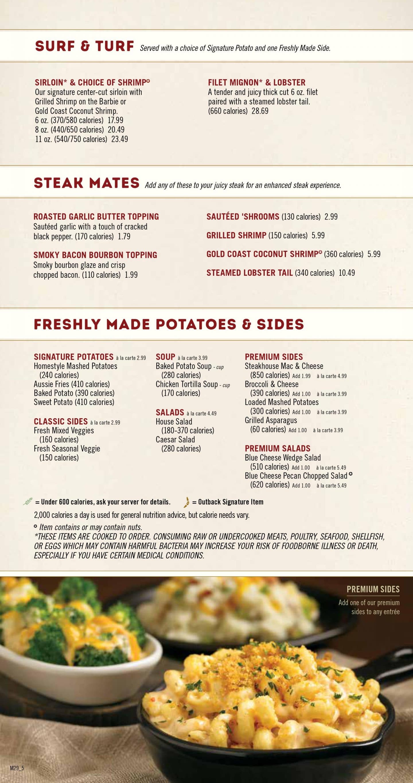 Take Out Menu For Outback
