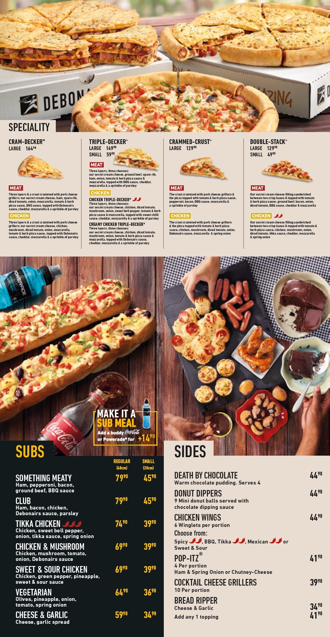 Debonairs Pizza South Africa Menu Prices