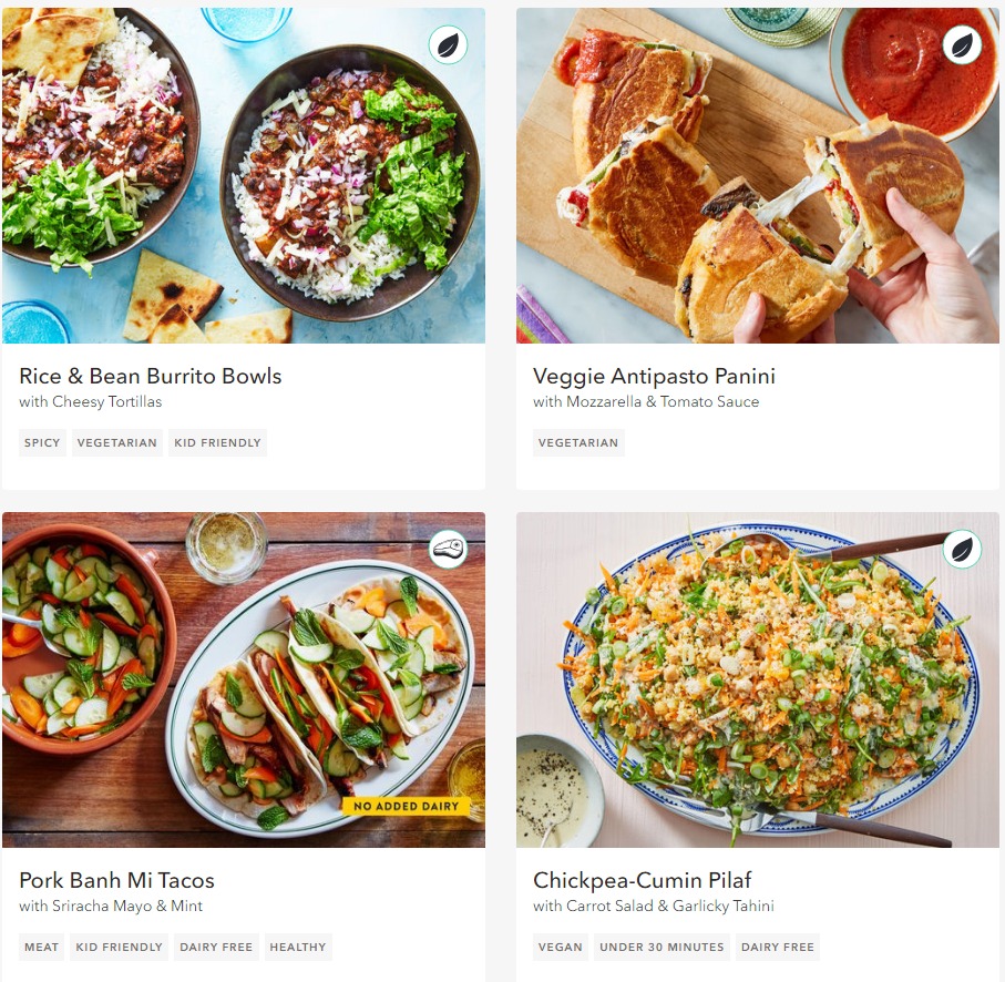 Martha & Marley Spoon Menu Prices