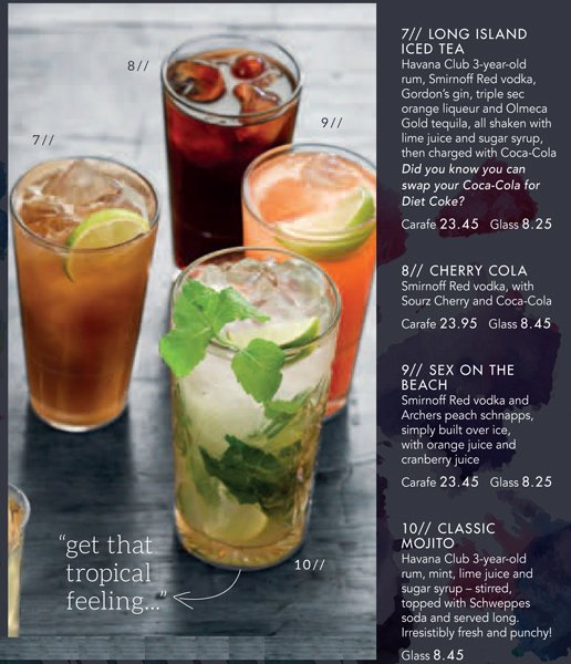 Slug and Lettuce UK Menu Prices