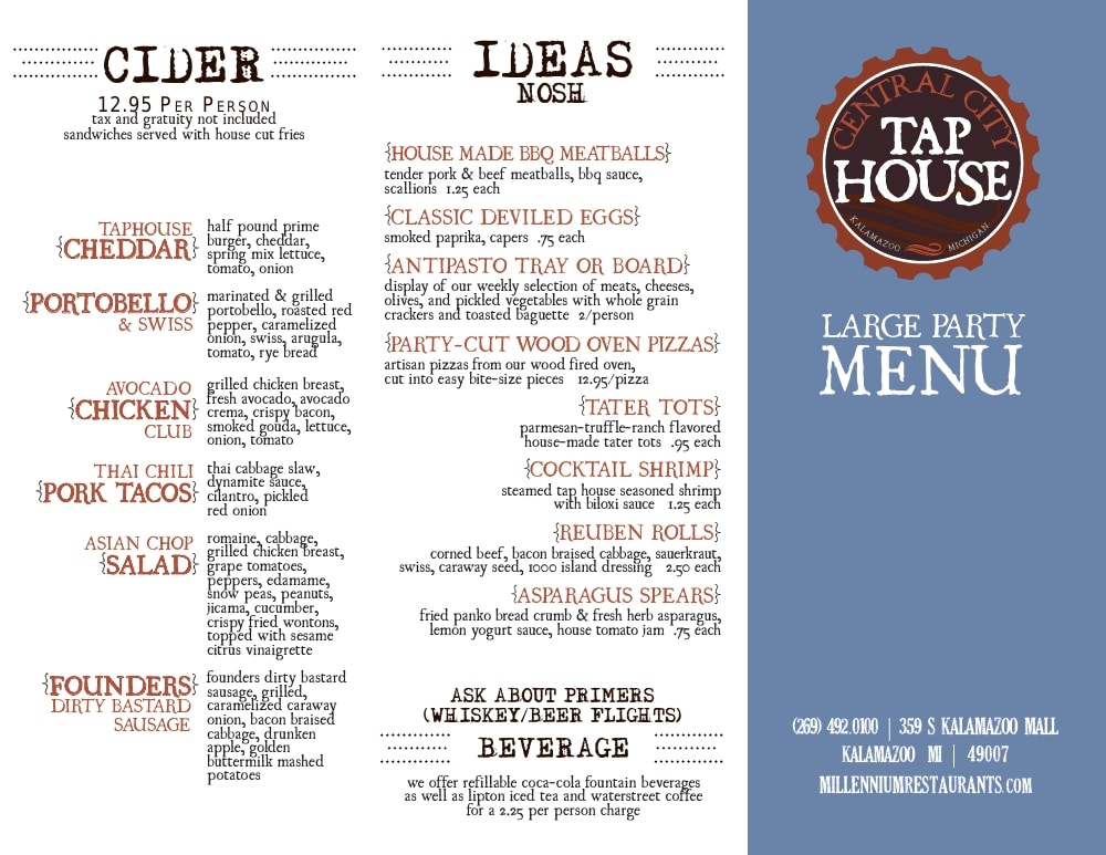 Tap House Menu Prices