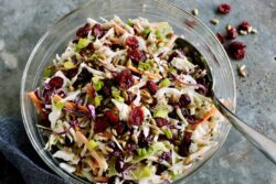 Walnut and Cranberry Slaw with Creamy Vinaigrette