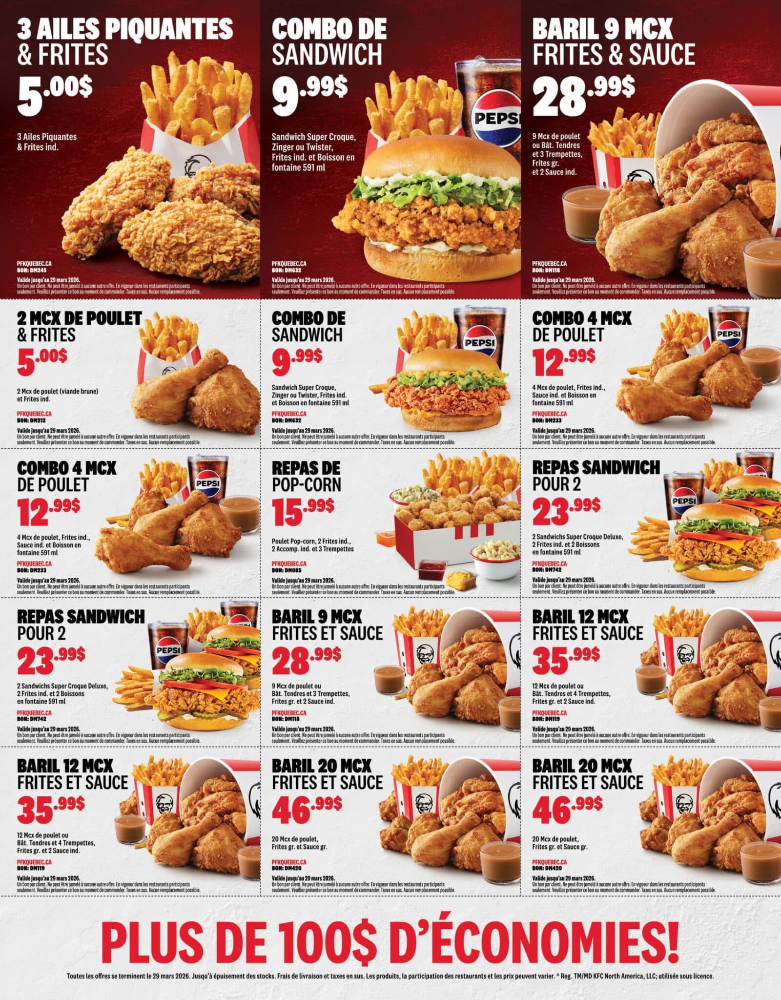 KFC Canada Latest Deals, Coupons & Online Specials